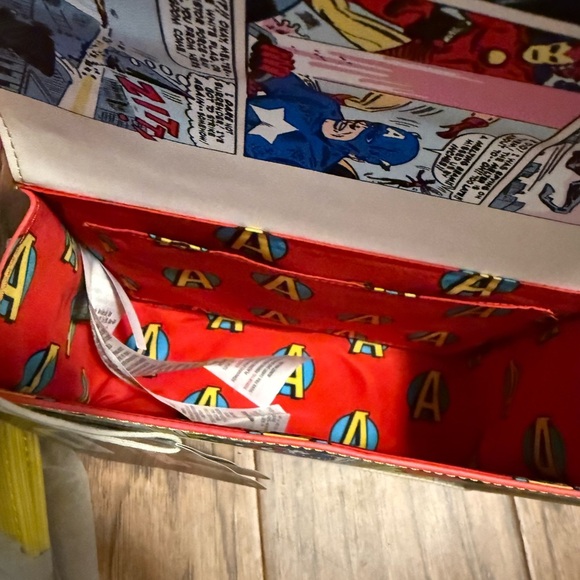 NWT - Disney Parks Avengers Marvel Comic Book Loungefly Crossbody Purse - Picture 5 of 7